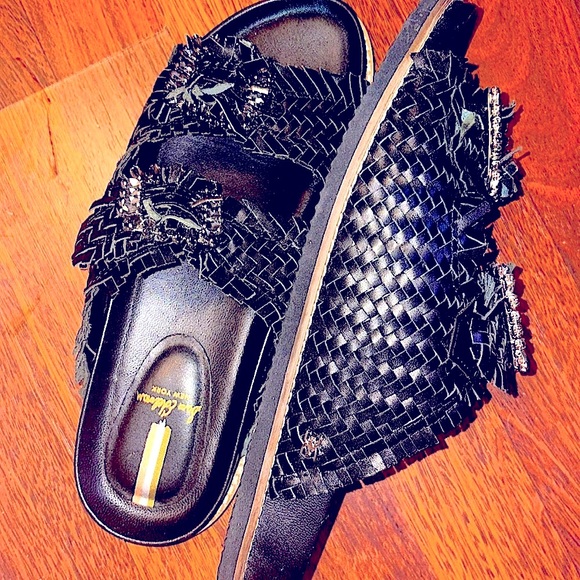 So CUTE Sam and Libby Bling black  sandels leather upper, lower and silver bling - Picture 3 of 15